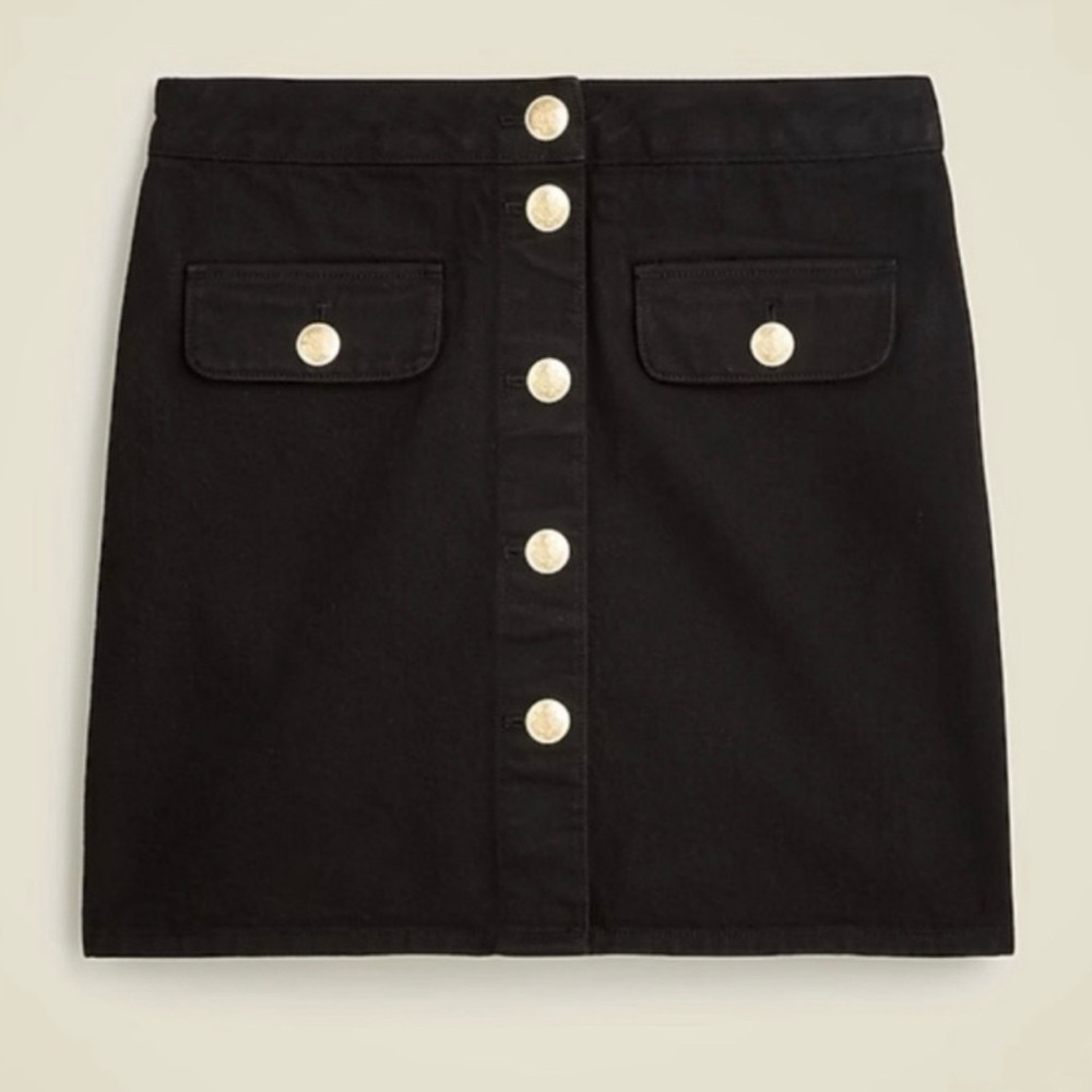 J. Crew button-front denim mini skirt size 12 - Picture 1 of 3